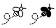 ofvs474 OutlineFilledVectorSign ofvs - flying bee vector icon . honey bee sign . isolated transparent . black outline and filled version . AI 10 / EPS 10 / PNG . g11817