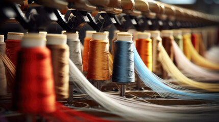 Close-up Within the textile manufacturing industry