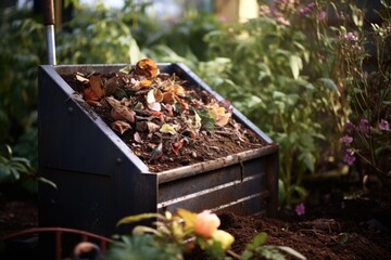 Poster - a close up of a compost bin