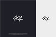 Initial Letter KT Logo signature style monogram typography for business name. Vector logo inspiration
