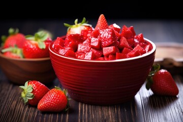 a bowl of juicy, fresh strawberries