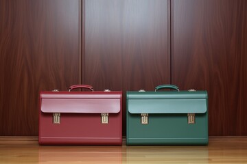 Wall Mural - two business briefcases sitting next to each other