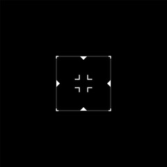 Wall Mural - cyberpunk style square target. futuristic military gui rectangle target, tech aim, cross sight, hud 