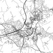 1:1 square aspect ratio vector road map of the city of  Burnley in the United Kingdom with black roads on a white background.
