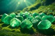 Group of Green Aventurine stones. Healing stones. 