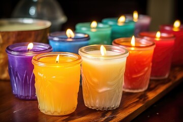 Canvas Print - cooling homemade candles after pouring in wax