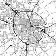1:1 square aspect ratio vector road map of the city of  Dothan Alabama in the United States of America with black roads on a white background.