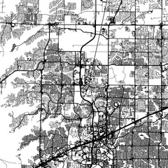 1:1 square aspect ratio vector road map of the city of  Frisco Texas in the United States of America with black roads on a white background.