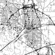 1:1 square aspect ratio vector road map of the city of  Longview Texas in the United States of America with black roads on a white background.