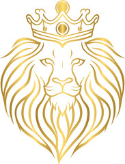 Poster - Golden lion with crown