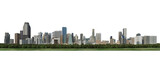Fototapeta Boho - Panorama view of high-rise cities On a transparent background
