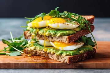 Poster - soft-textured sandwich with avocado and egg