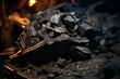 Close-up of coal relic from excavation. Generative AI