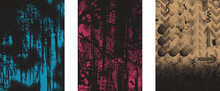 Glitch Distorted Grungy Isolated Layers . Design Element For Brochure, Social Media, Posters, Flyers. Overlay Texture.Textured Banner With Distress Effect .Vector Halftone Dots . Screen Print Texture