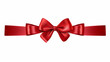 © Yuwarin - Red beautiful satin ribbon with a bow isolated on white background.