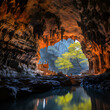 grottoNew Zealand caveTraverse through a meandering canyonVietnam's Paradise cave, wonderful cavern at Bo Trach, Quang Binh province, underground beautiful place for travel, heritage national with 


