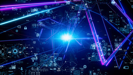 Poster - Digital transformation concept. System engineering. GUI (Graphical User Interface).