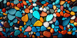 colorful pebbles texture, mosaic background. Generative Ai.