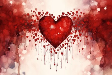 Aufkleber - An artistic composition featuring a mosaic of blood drops forming a large heart, conveying the collective contribution of donors in caring for the well-being of others.