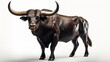 Black bull isolated on white background 3d illustration