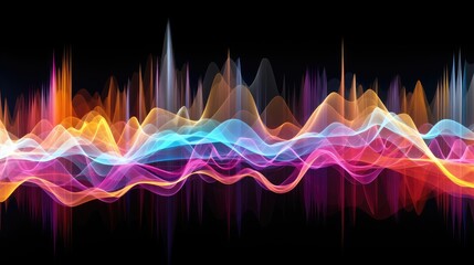 Colorful sound wave, AI generated Image