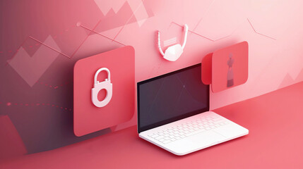Laptop technology background image, analyst concept, business graph, web development, virtual screen . AI Generative