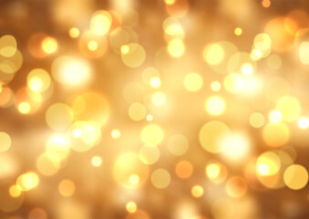 Wall Mural - Christmas background with a gold bokeh lights design