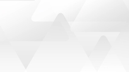 Minimalist white grey abstract motion background with subtle gradient triangle shapes. Seamless loop