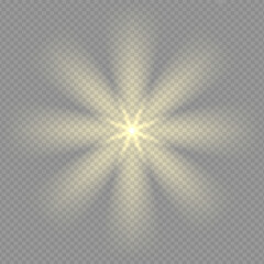 Poster - Spotlight line on award stage png. Spot lamps ray effect on transparent vector background. Golden podium beams flare