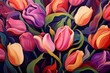 twisted tulips pattern. Generative AI