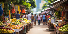 A Bustling Street Market During A Festival In Rio De Janeiro