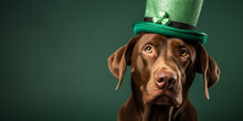Dog Wearing A Green Hat