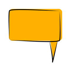 Poster - Orange speech bubble on a transparent background