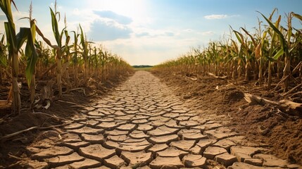 Wall Mural - Drought in a Cornfield