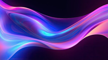 Wall Mural - Holographic Neon Fluid Waves