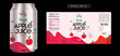 © V.S. - Apple Juice Label Design Fresh, Delicious, Eye-Catching Product Design for Bottle packaging Apple Juice Label Design for Branding Editable Vector Premium Quality label with can mockup download