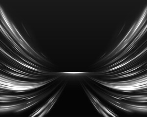 Wall Mural - acceleration speed on a night road white stripes on a black background. light motion trails. long ex
