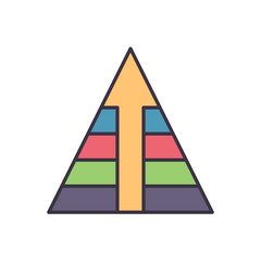 Wall Mural - pyramid with arrow related vector icon. isolated on white background. vector