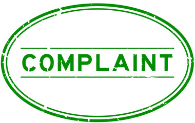 Grunge green complaint word rubber seal stamp on white background