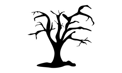 Wall Mural - silhouette dead tree vector icon