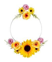 Wall Mural - wreath of flowers copy space