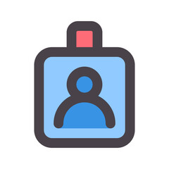 Sticker - id card flat line icon