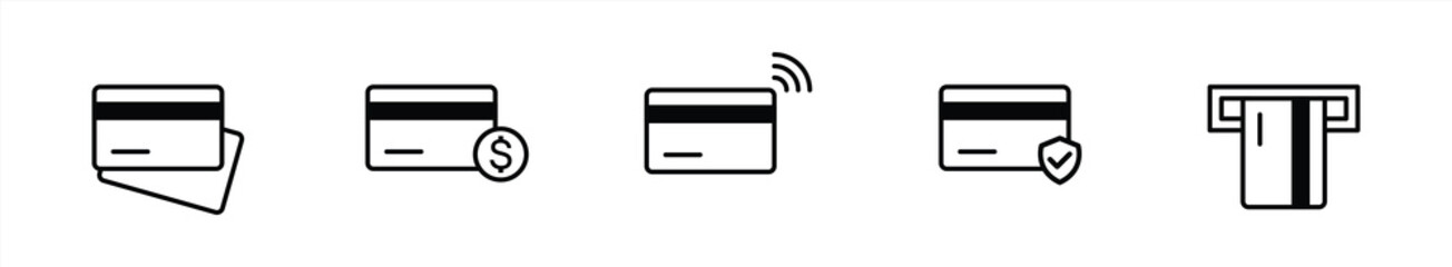 credit card icon set. payment icon. vector illustration