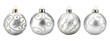 Silver Christmas ball decoration isolated on transparent or white background, png