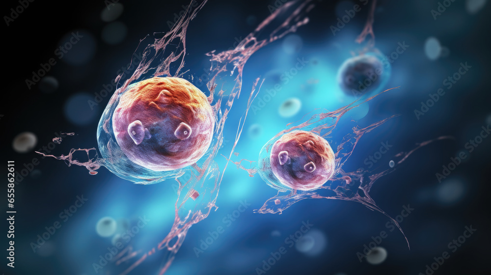 Generative AI, egg, oocyte fertilized by sperm, conception under a
