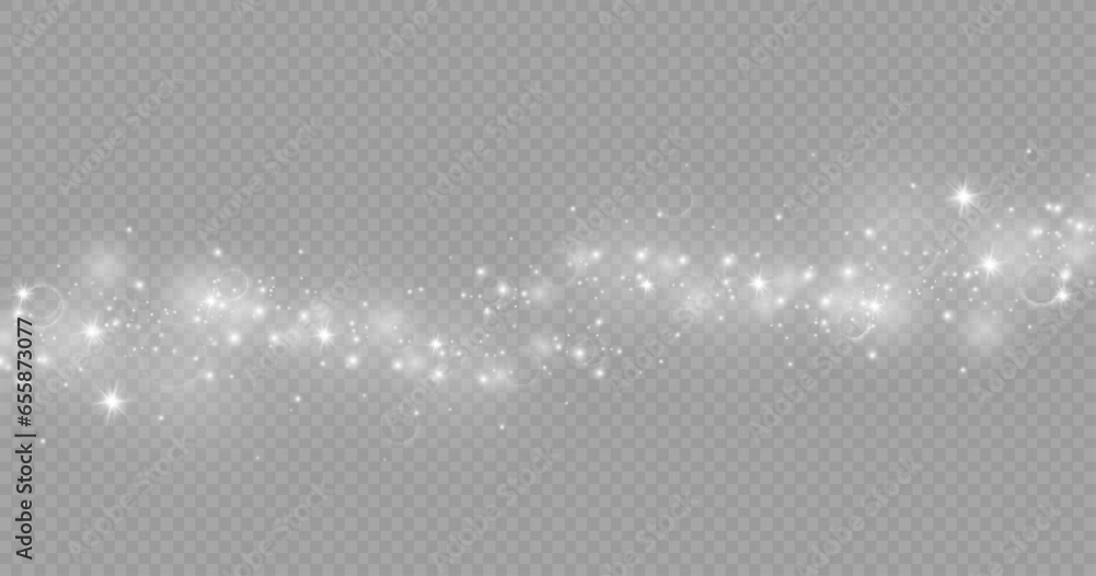 Dust sparks and stars shine with a special light. Christmas light ...