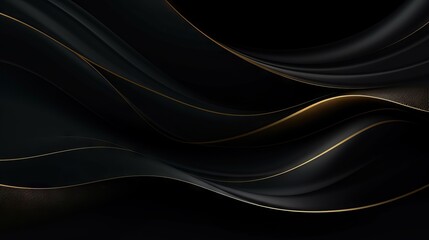 Wall Mural - Abstract illustration of luxurious black lines on a gradient background with golden accents