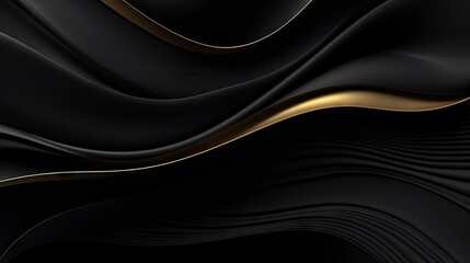 Wall Mural - abstract illustration of luxurious black lines on a gradient background with golden accents