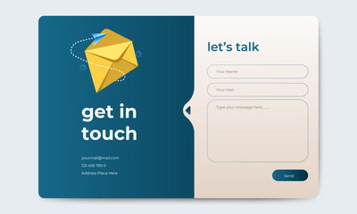 Editable Contact form page template. profesional layout web design with modern element. vector