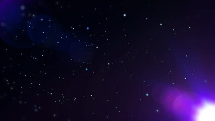 Leinwandbilder - Abstract glittering, flowing blue and white particles on hexagon pattern 4K loop motion background.
